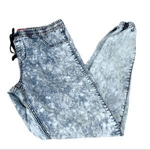 Zanadi Stone Washed Jean Joggers, Blue, Large